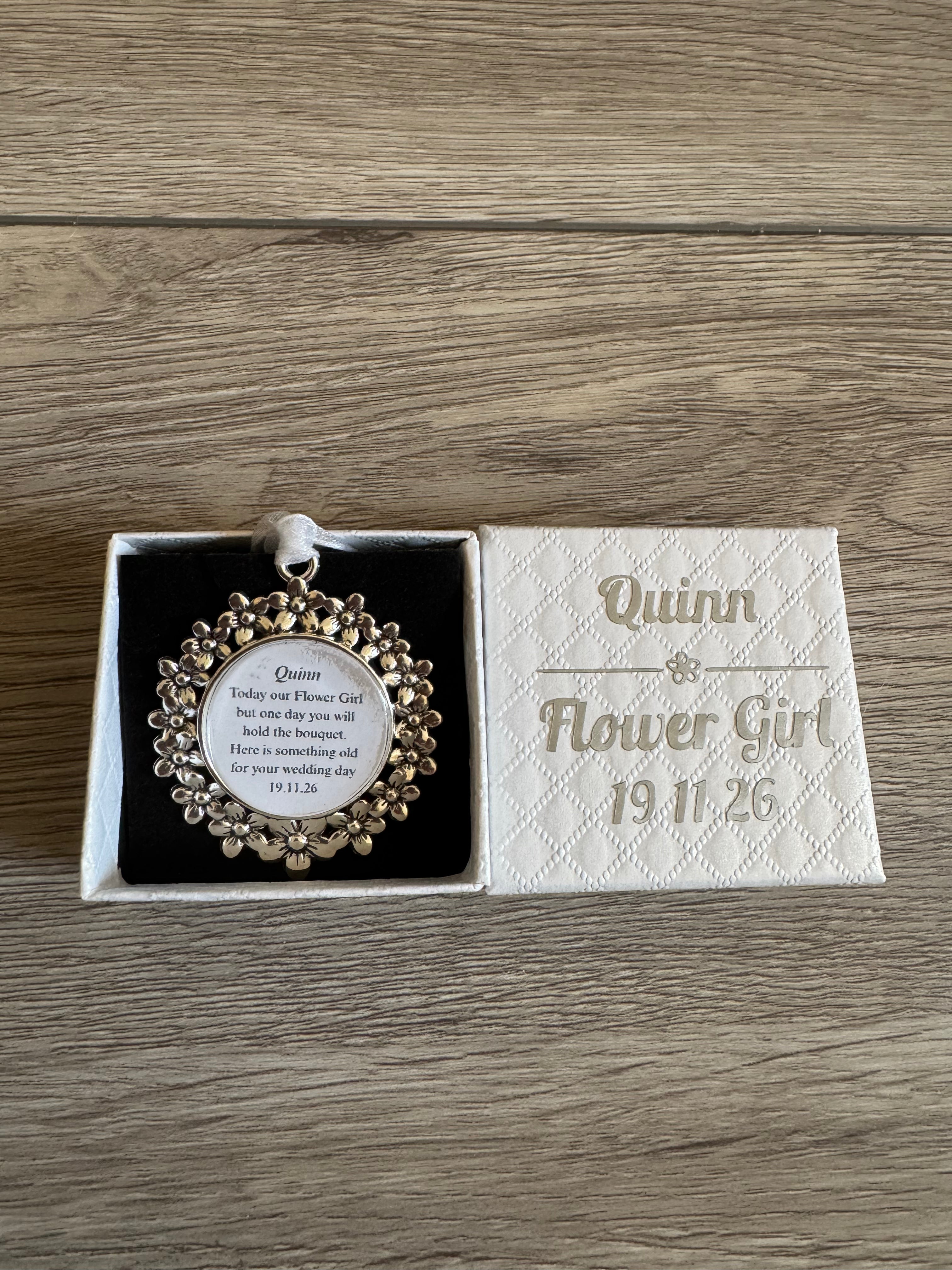 Bridesmaid Flower Girl Maid of Honor Honour Personalised Keepsake Charm Chief Bridesmaid Wedding Thank You Gift Something Old Bouquet Charm