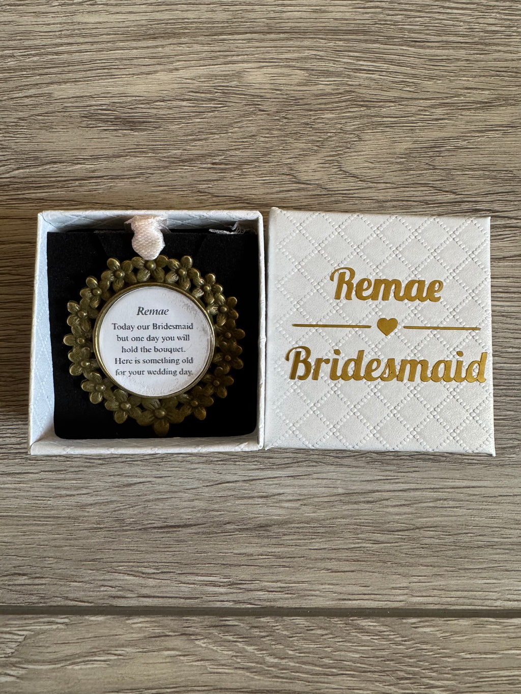 Bridesmaid Flower Girl Maid of Honor Honour Personalised Keepsake Charm Chief Bridesmaid Wedding Thank You Gift Something Old Bouquet Charm