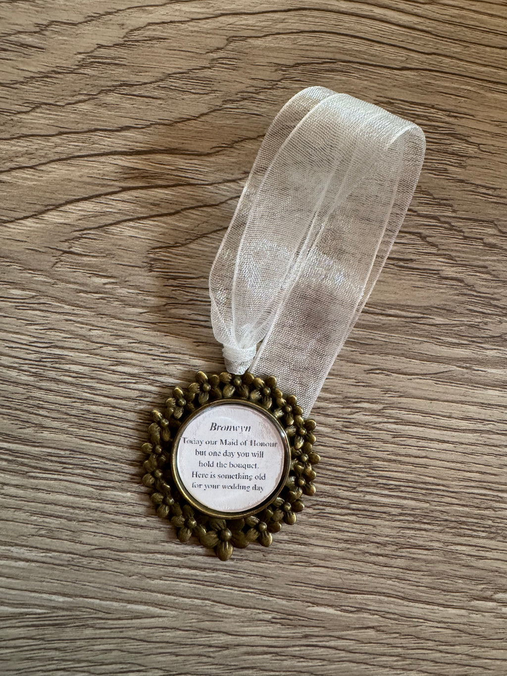 Bridesmaid Flower Girl Maid of Honor Honour Personalised Keepsake Charm Chief Bridesmaid Wedding Thank You Gift Something Old Bouquet Charm