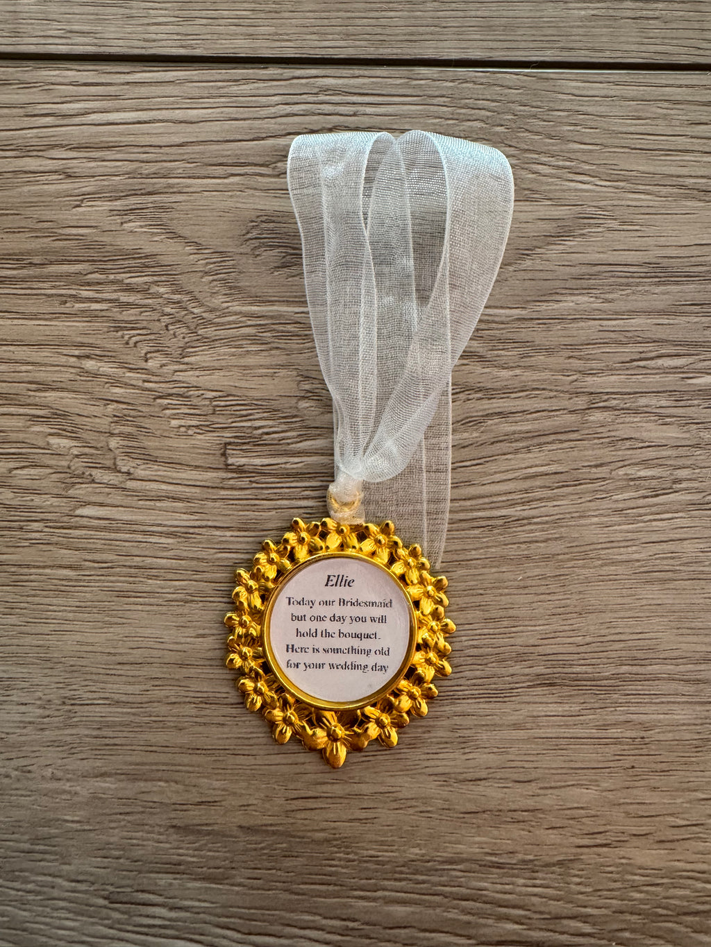 Bridesmaid Flower Girl Maid of Honor Honour Personalised Keepsake Charm Chief Bridesmaid Wedding Thank You Gift Something Old Bouquet Charm