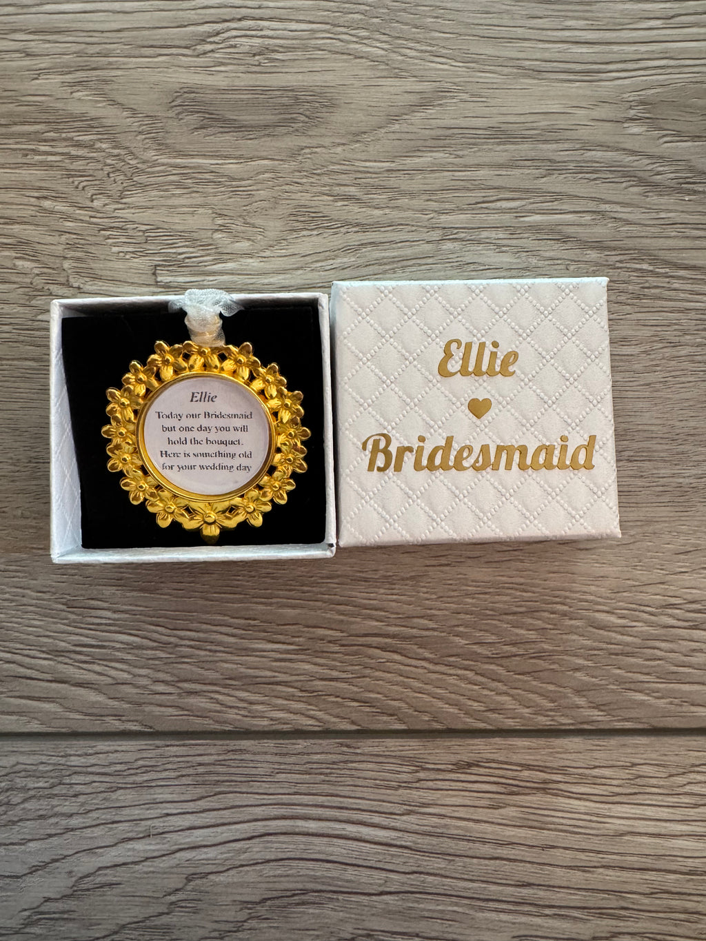 Bridesmaid Flower Girl Maid of Honor Honour Personalised Keepsake Charm Chief Bridesmaid Wedding Thank You Gift Something Old Bouquet Charm