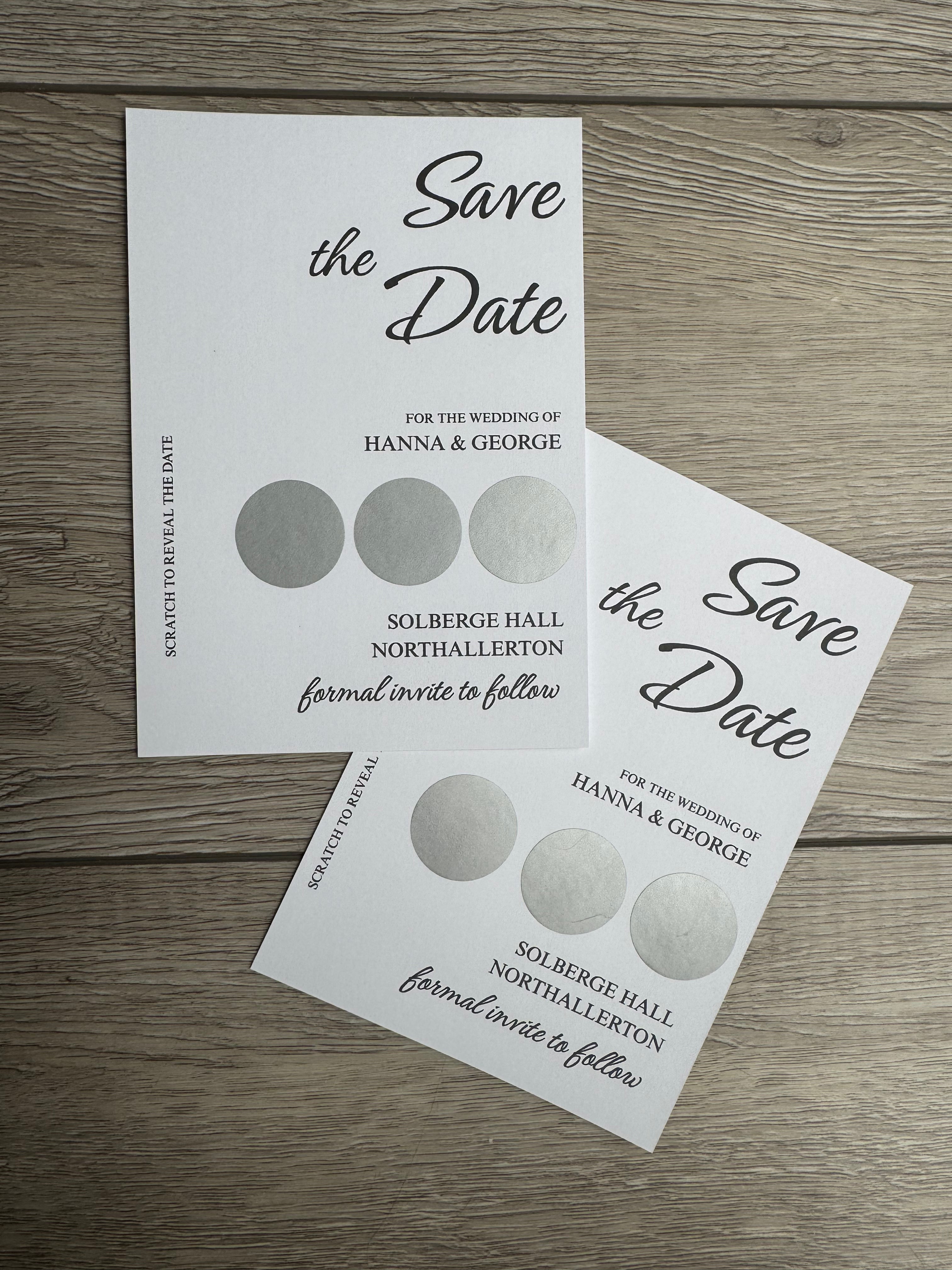 Personalised Save the Date Scratch Cards