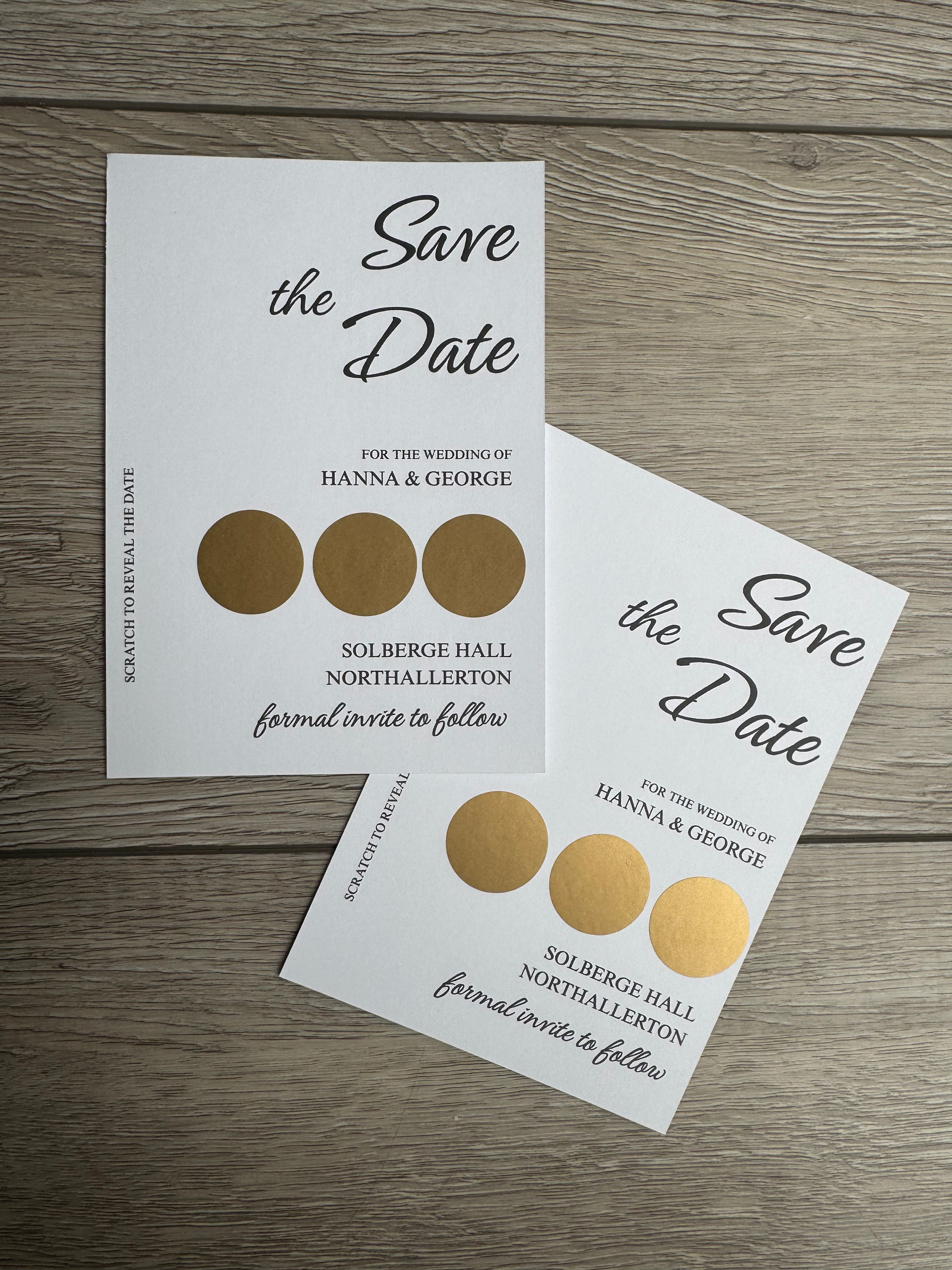 Personalised Save the Date Scratch Cards