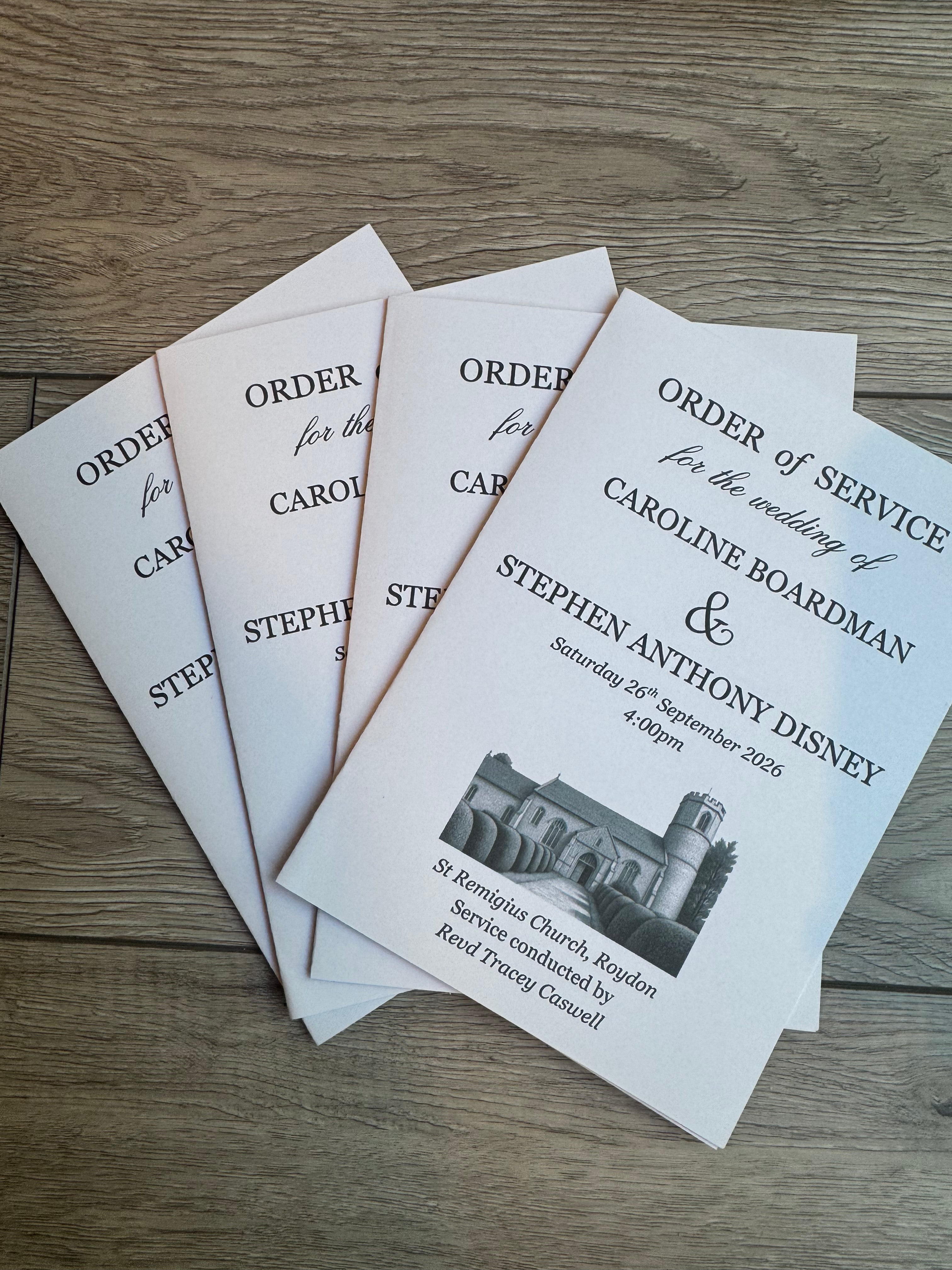 Personalised Order Of Service