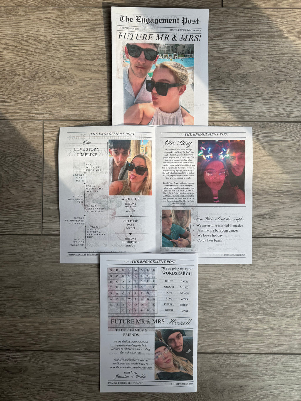 Personalised Engagement Party Newspaper