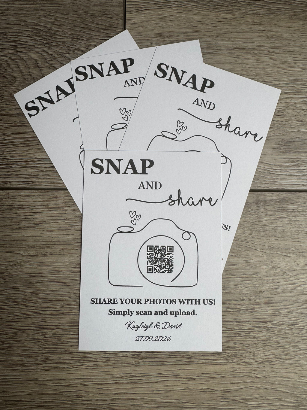Personalised QR Code Card For Weddings
