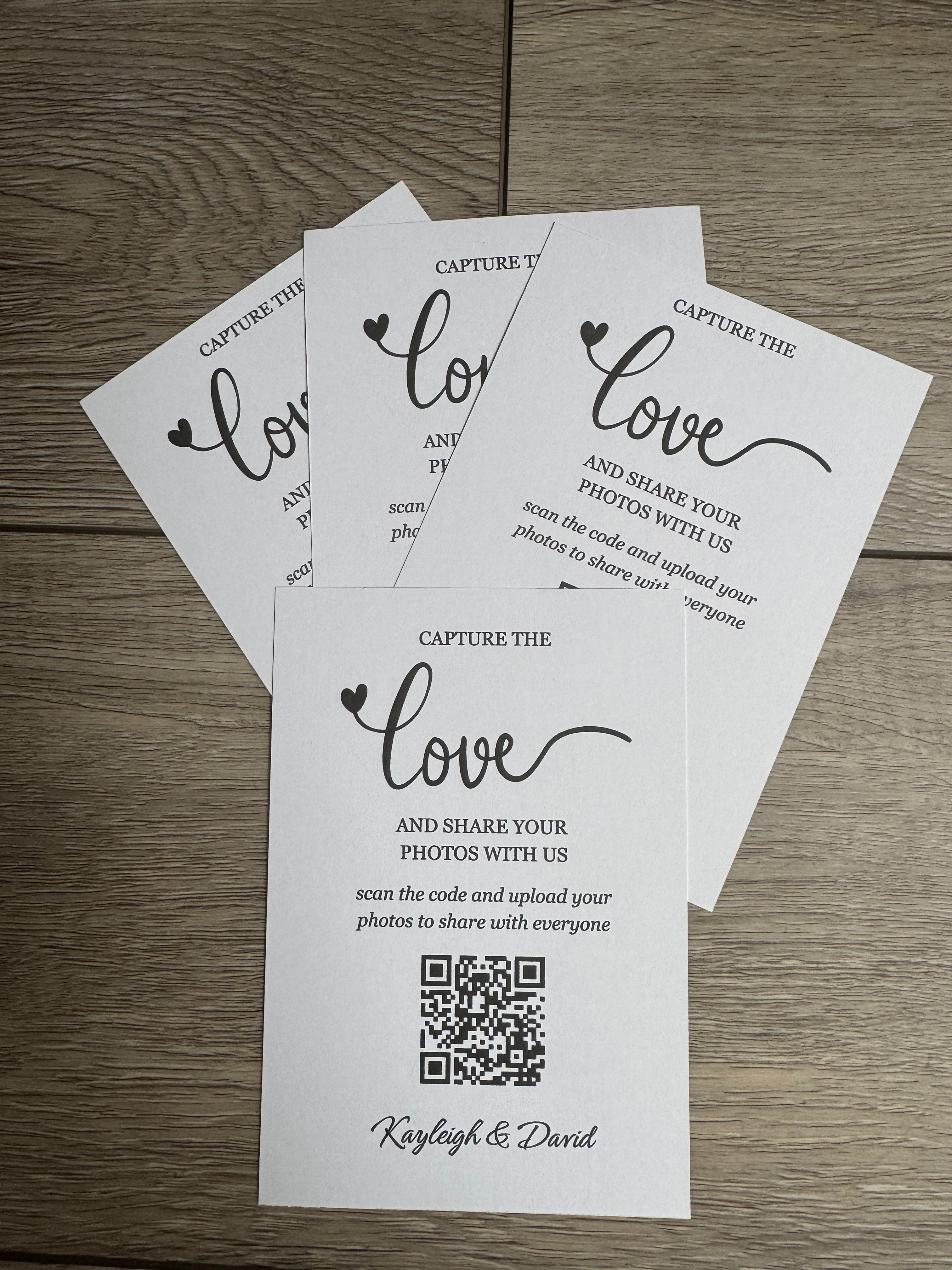 Personalised QR Code Card For Weddings