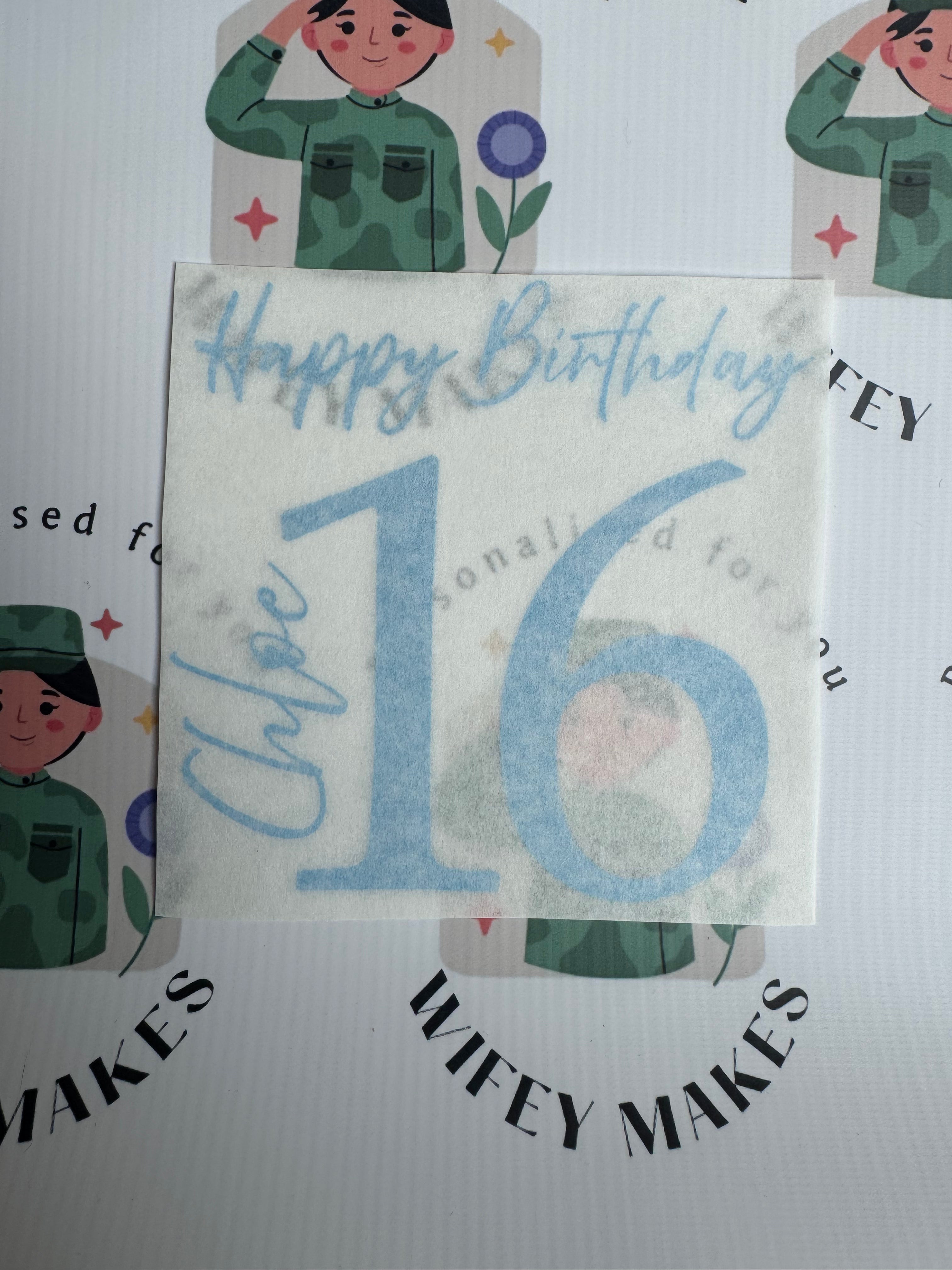 Personalised Happy Birthday Age Vinyl For Books and Albums