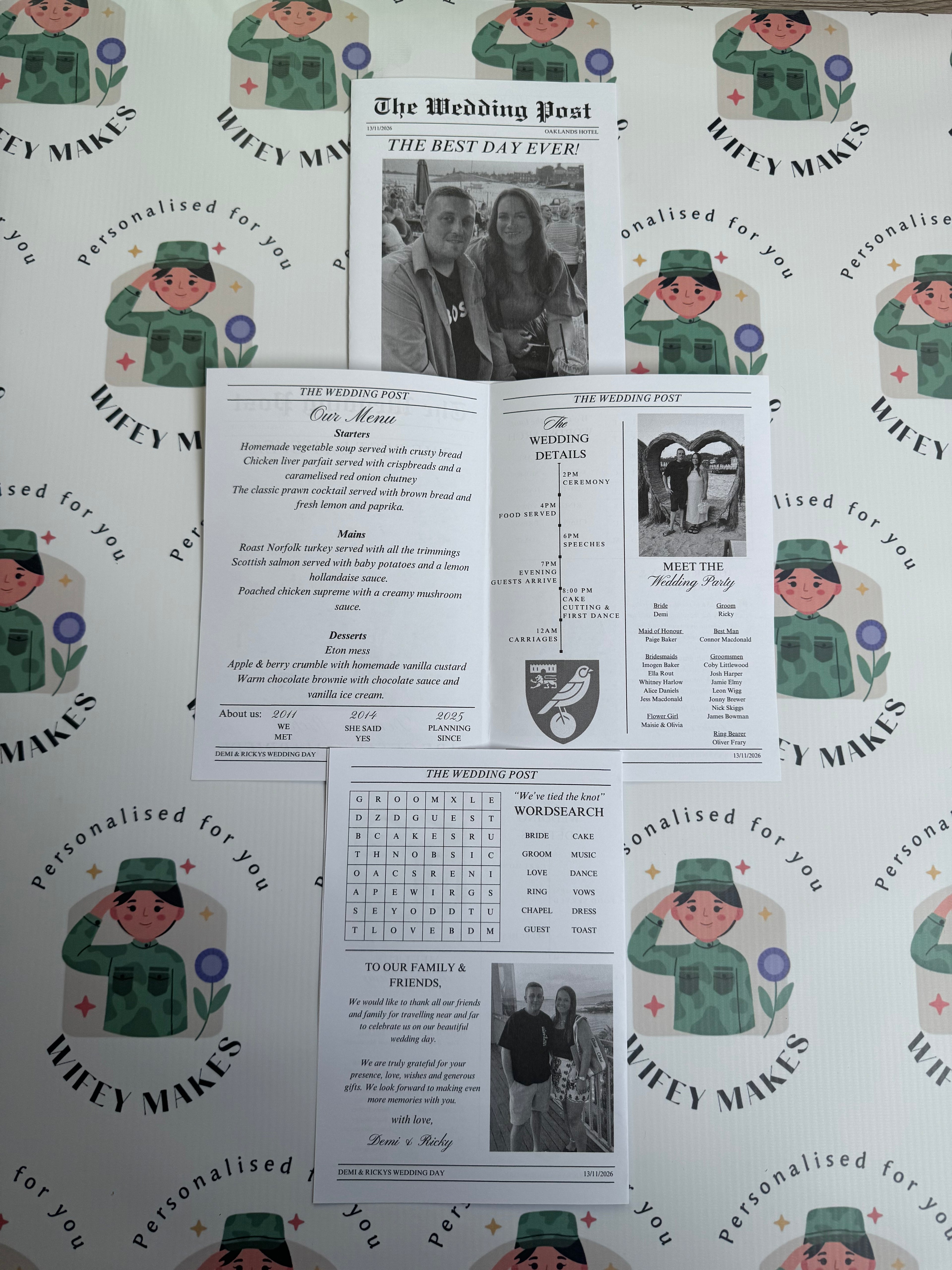 Personalised Wedding Newspaper