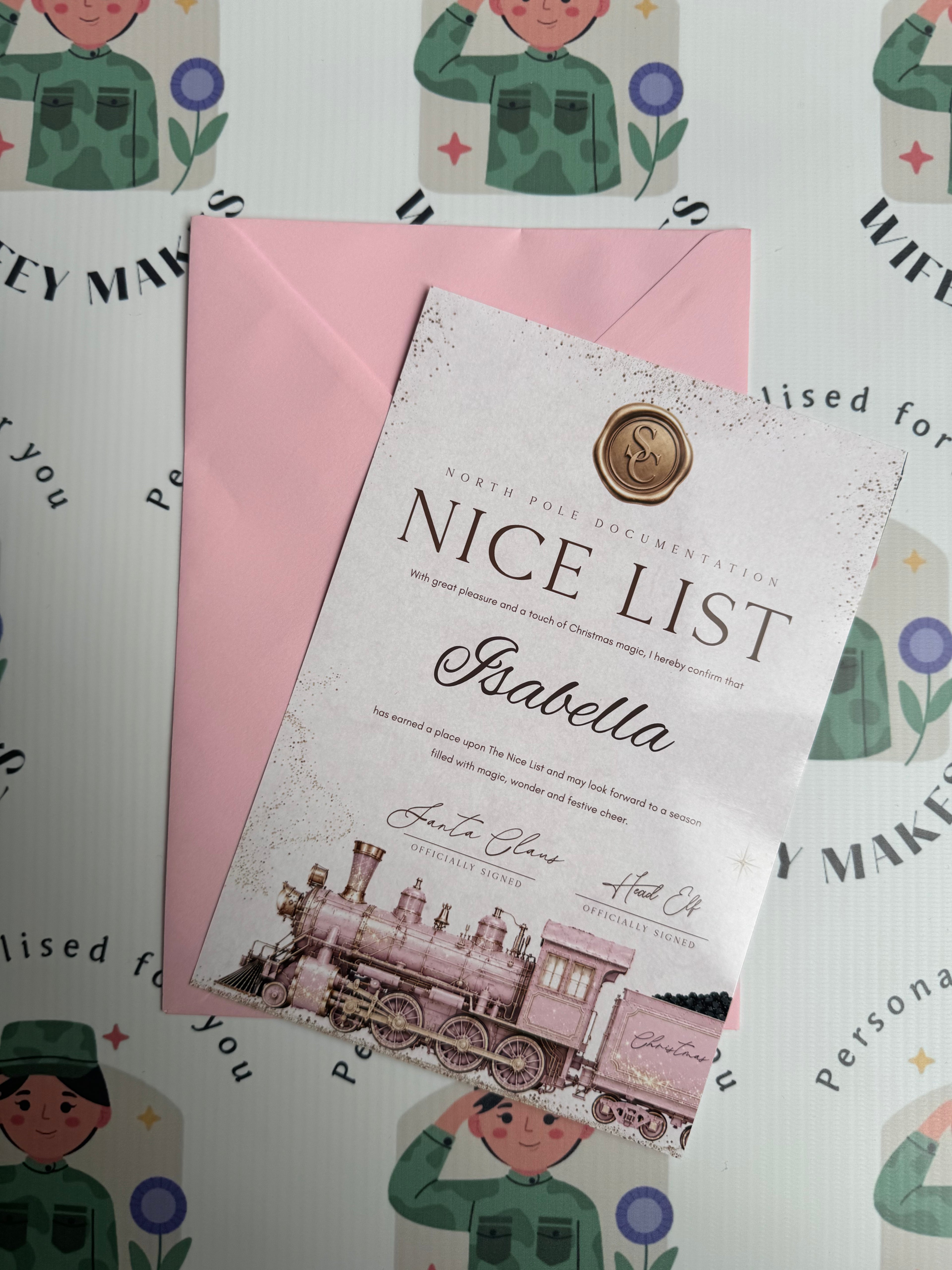 Personalised Christmas Nice List Letters Girls