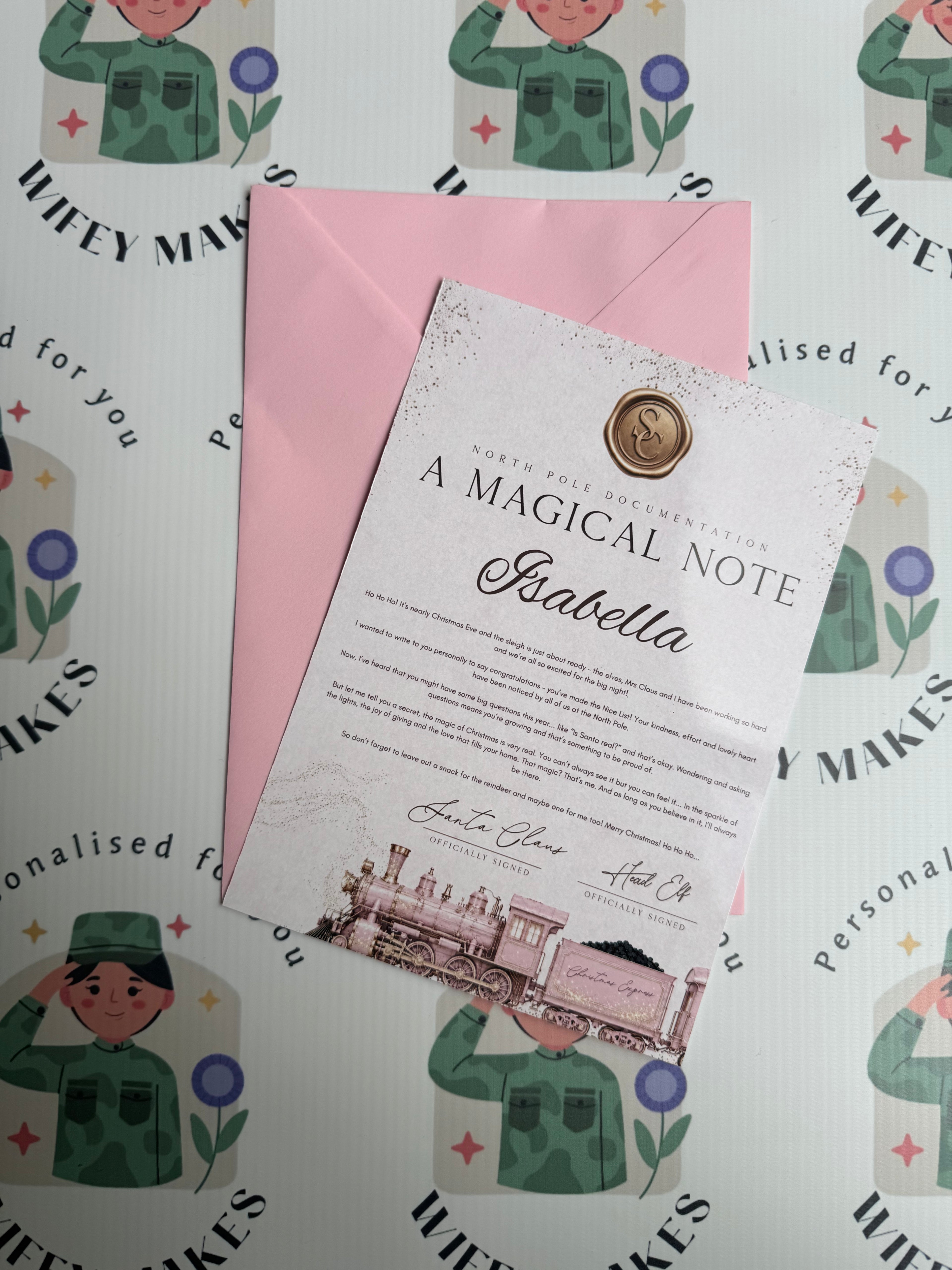 Personalised Christmas Nice List Letters Girls