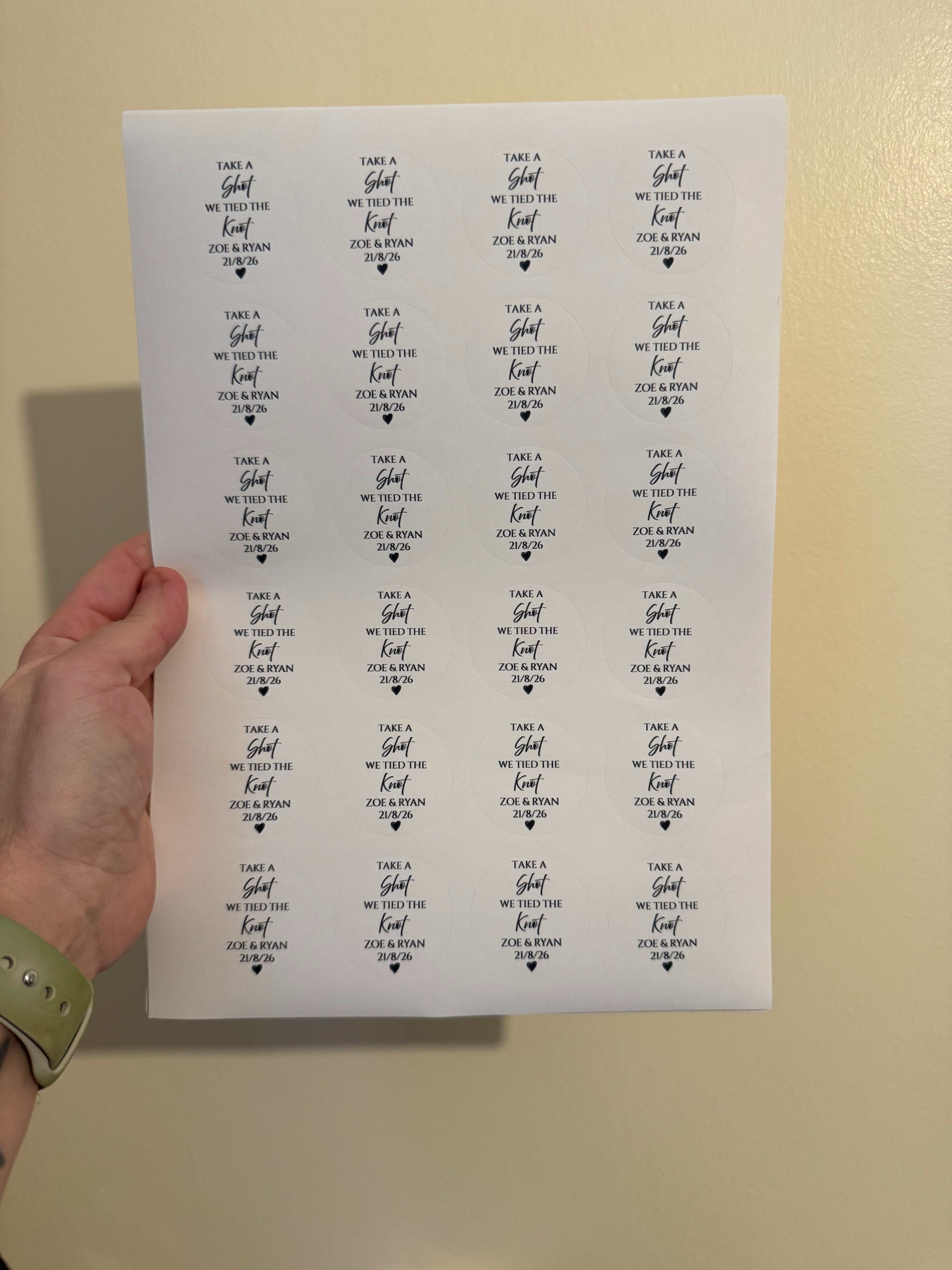 Personalised Stickers Take A Shot