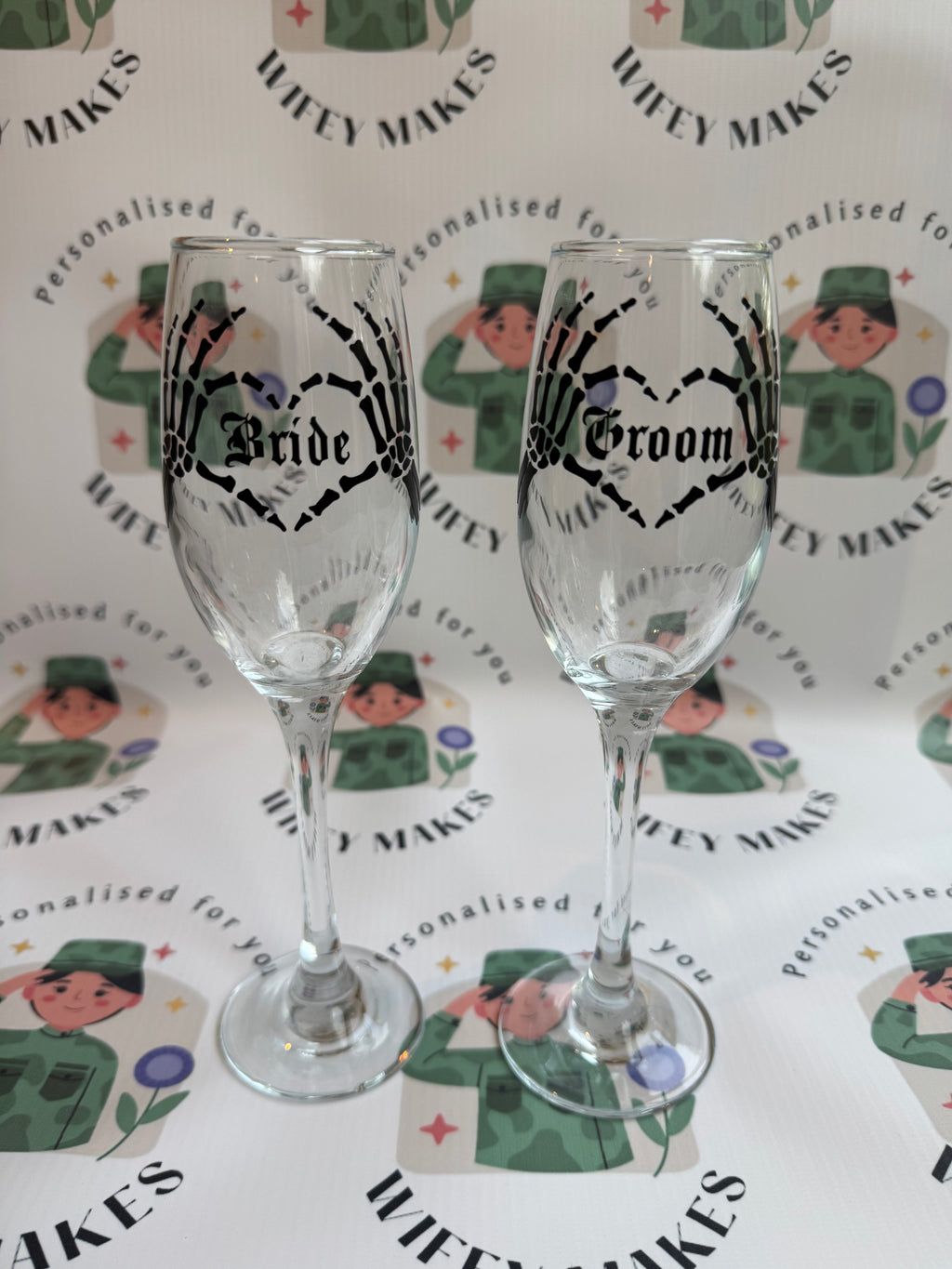 Personalised Gothic Theme Drinking Glasses