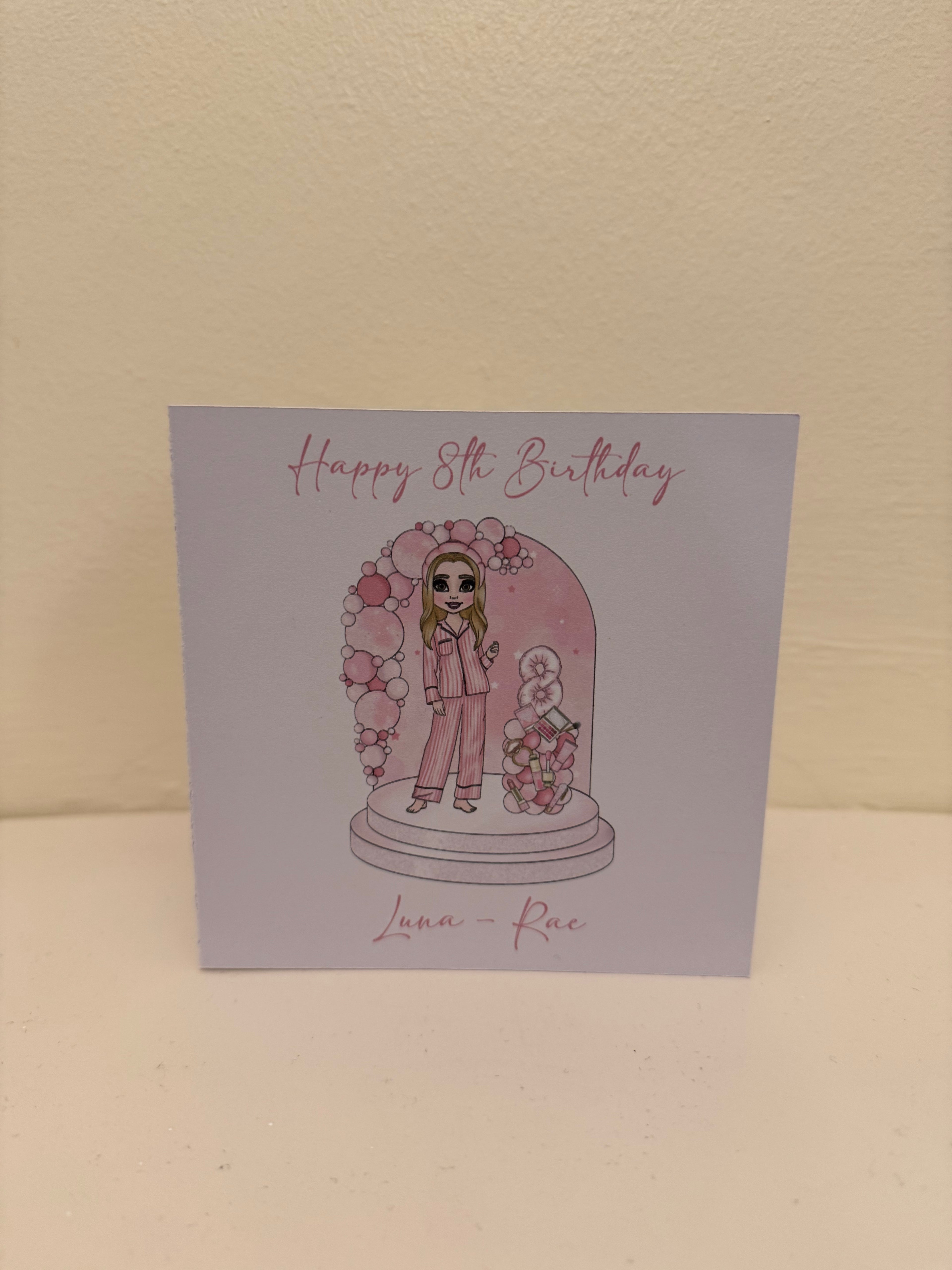 Personalised Make Up Dolly Girl Card