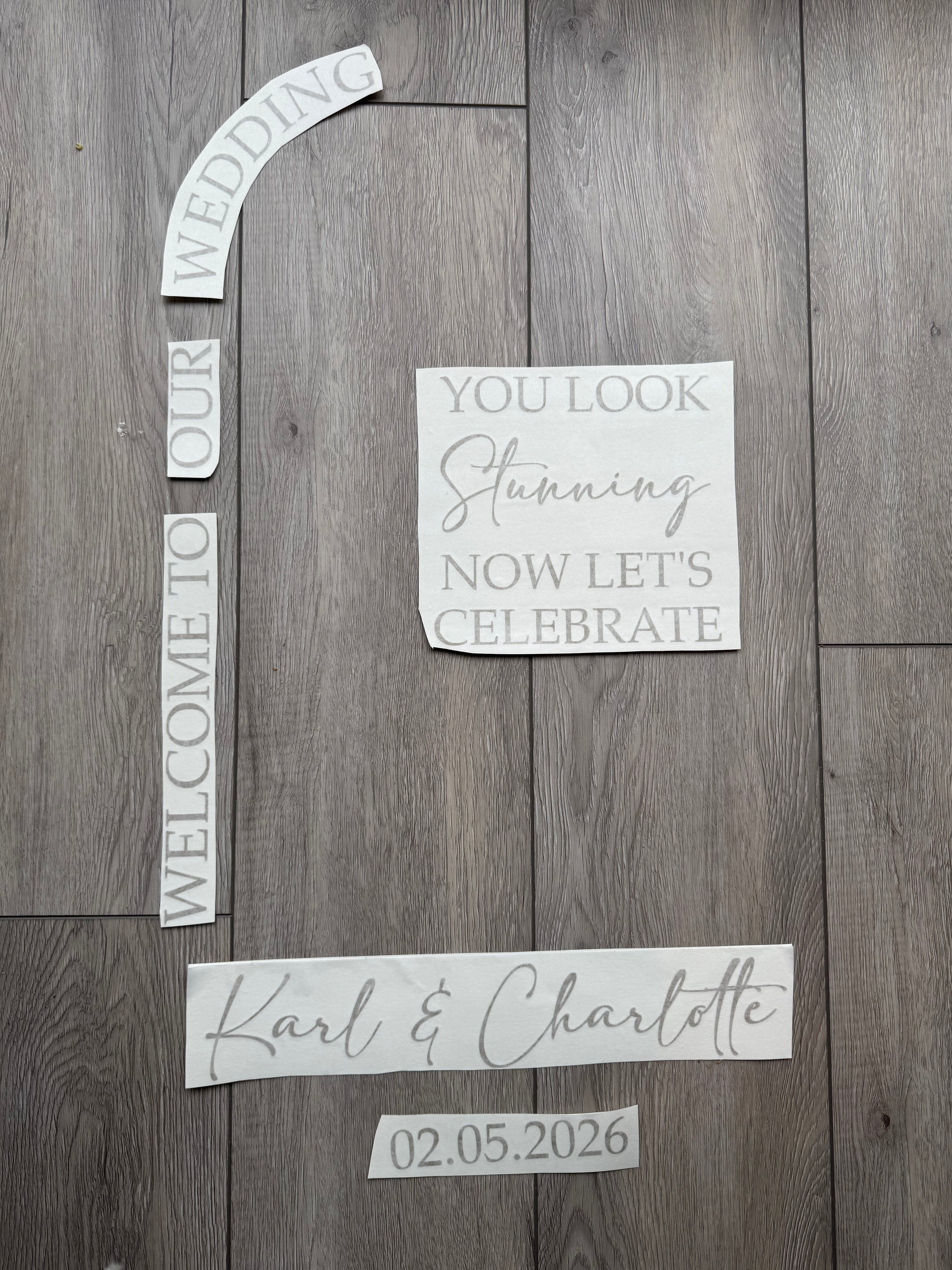 Welcome To Our Wedding Curve Welcome Sign