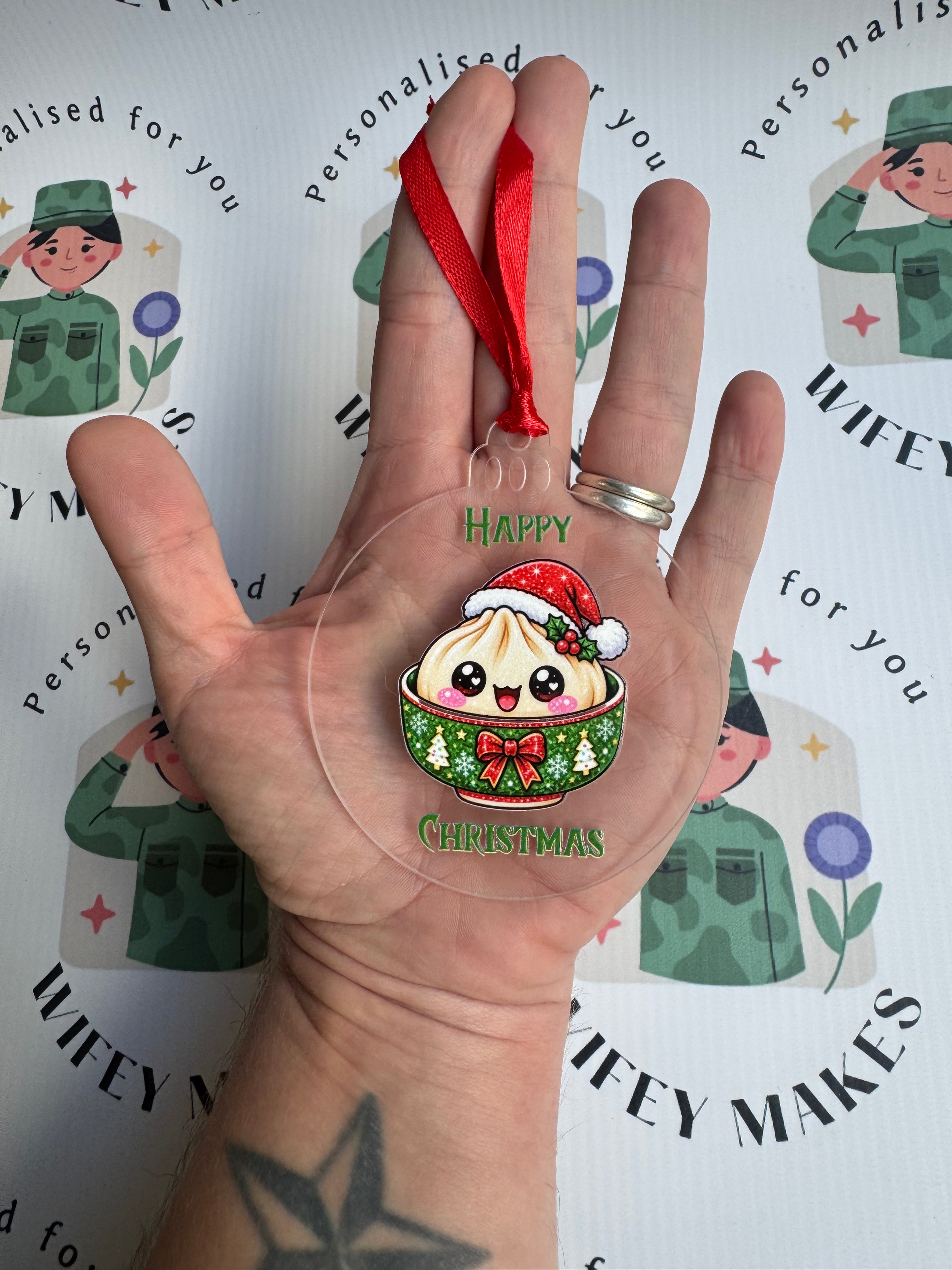 Personalised Christmas Dumplin Tree Decoration