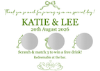 Personalised Scratch Off Cards Drink Prize