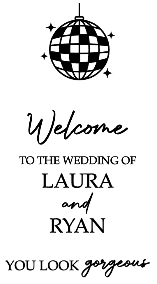 You Look Gorgeous Disco Ball Vinyl Decal Wedding Mirror